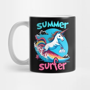 Summer Unicorn Surfer Mug